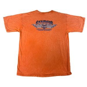 VTG Sturgis 2001 Motor Harley Davidson Cycles Black Hills Rally Orange XL TShirt